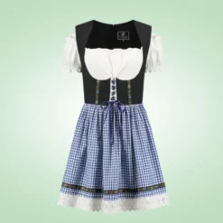 Tyrolerkjole M/Blå Tern, Dirndl i Bomuldsmix