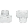 Vendbare Glas Lysestager, 4 stk.