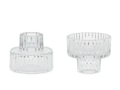 Vendbare Glas Lysestager, 4 stk.