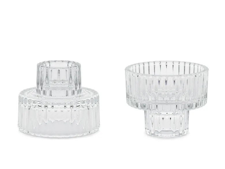 Vendbare Glas Lysestager, 4 stk.