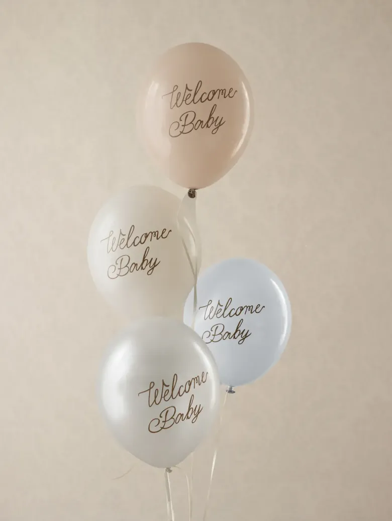 Welcome Baby Balloner Blåt mix, 6 stk.