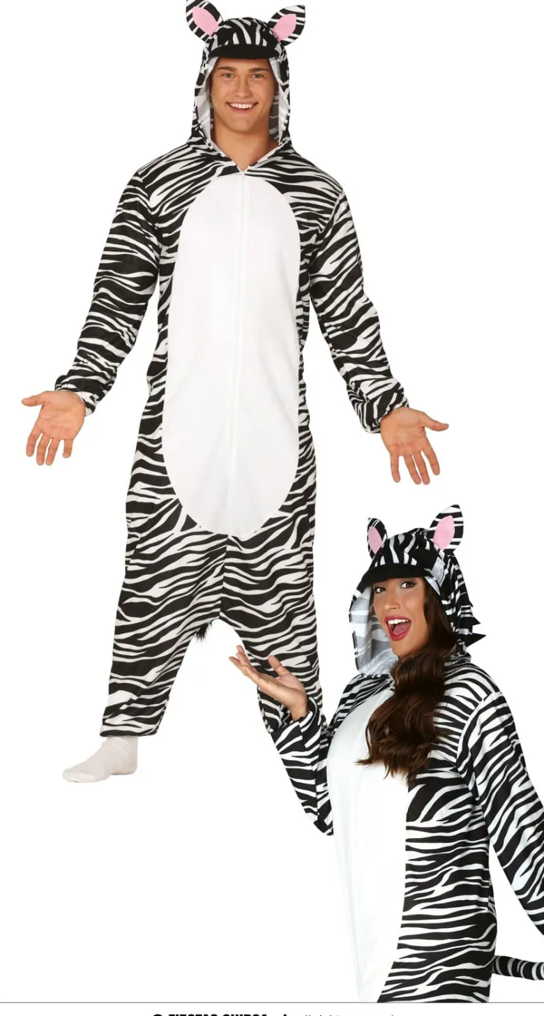 Zebra Plys Jumpsuit til Voksne