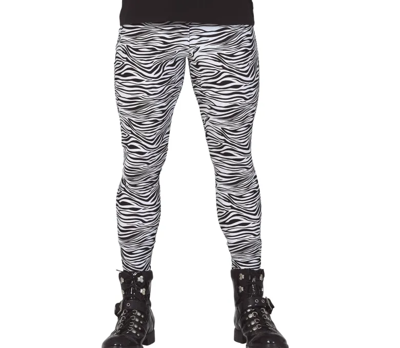 Zebra Stribet Leggings til Mænd
